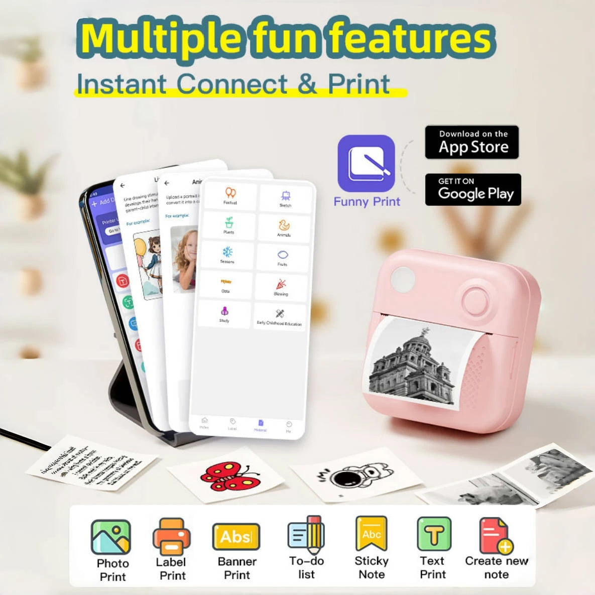 Dolewa D3 Portable Printer Thermal Paper Sticker maker