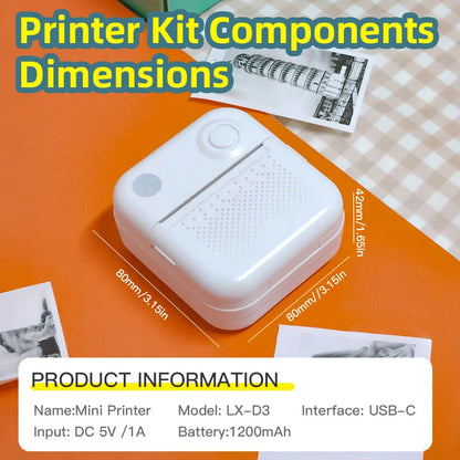 Dolewa D3 Portable Printer Thermal Paper Sticker maker