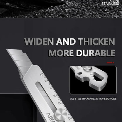 Multifunctional Utility Knife 6 in 1 Stainless Steel Stationery All Purpose Cutter Bottle Tin Opener Waterproof Screw Ruler Tool
