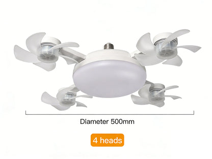 E27 3/4 Blades 2 In 1 Fan Light Bulb Drone Design Remote Control Ceiling Fan Lamp AC 85-265V For Home Bedroom Restaurant