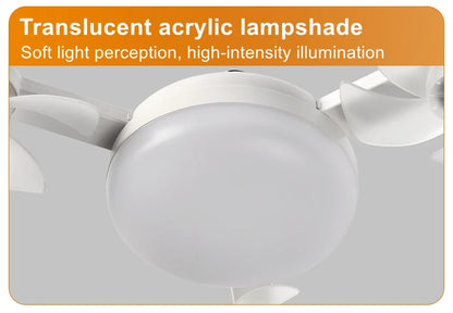 E27 3/4 Blades 2 In 1 Fan Light Bulb Drone Design Remote Control Ceiling Fan Lamp AC 85-265V For Home Bedroom Restaurant