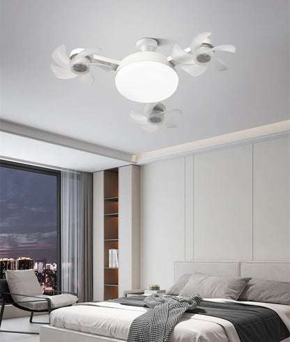 E27 3/4 Blades 2 In 1 Fan Light Bulb Drone Design Remote Control Ceiling Fan Lamp AC 85-265V For Home Bedroom Restaurant
