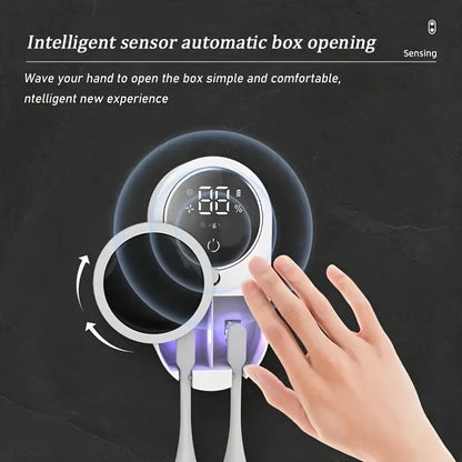 Mini Portable Rechargeable Travel Toothbrush Sterilizer Induction Switch with Charge Display UV Toothbrush Sterilizer Case