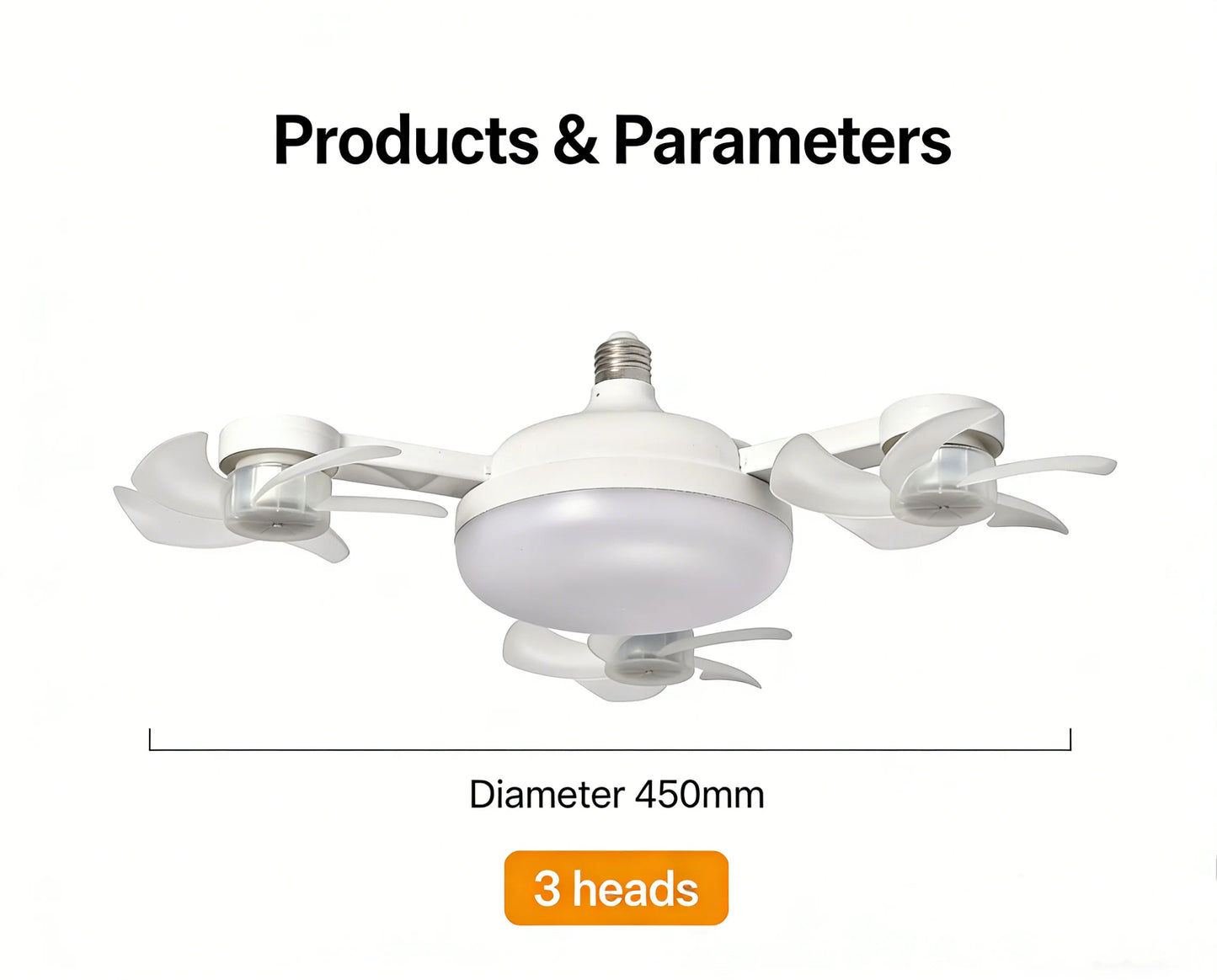 E27 3/4 Blades 2 In 1 Fan Light Bulb Drone Design Remote Control Ceiling Fan Lamp AC 85-265V For Home Bedroom Restaurant