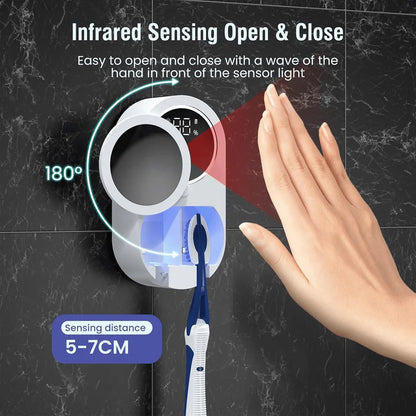 Mini Portable Rechargeable Travel Toothbrush Sterilizer Induction Switch with Charge Display UV Toothbrush Sterilizer Case