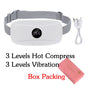 Electric Period Cramp Relief Massager Vibrating Heating Pad for Menstrual Pain Waist Stomach Abdominal Warm Palace Belt