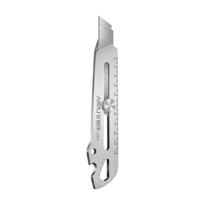 Multifunctional Utility Knife 6 in 1 Stainless Steel Stationery All Purpose Cutter Bottle Tin Opener Waterproof Screw Ruler Tool