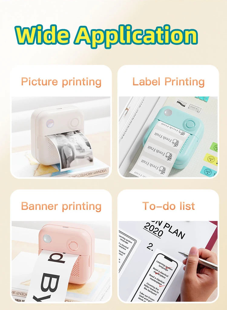 Dolewa D3 Portable Printer Thermal Paper Sticker maker