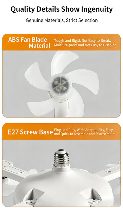 E27 3/4 Blades 2 In 1 Fan Light Bulb Drone Design Remote Control Ceiling Fan Lamp AC 85-265V For Home Bedroom Restaurant