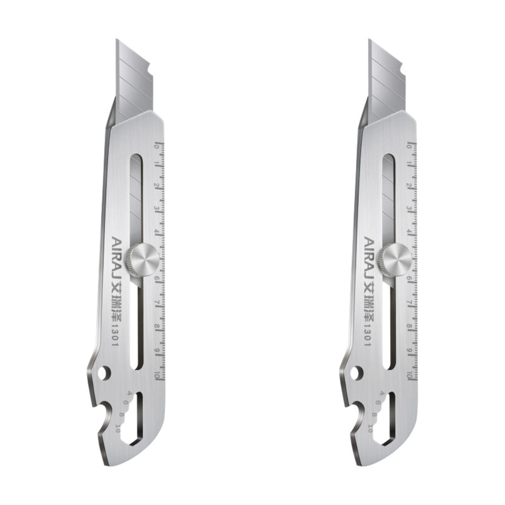 Multifunctional Utility Knife 6 in 1 Stainless Steel Stationery All Purpose Cutter Bottle Tin Opener Waterproof Screw Ruler Tool