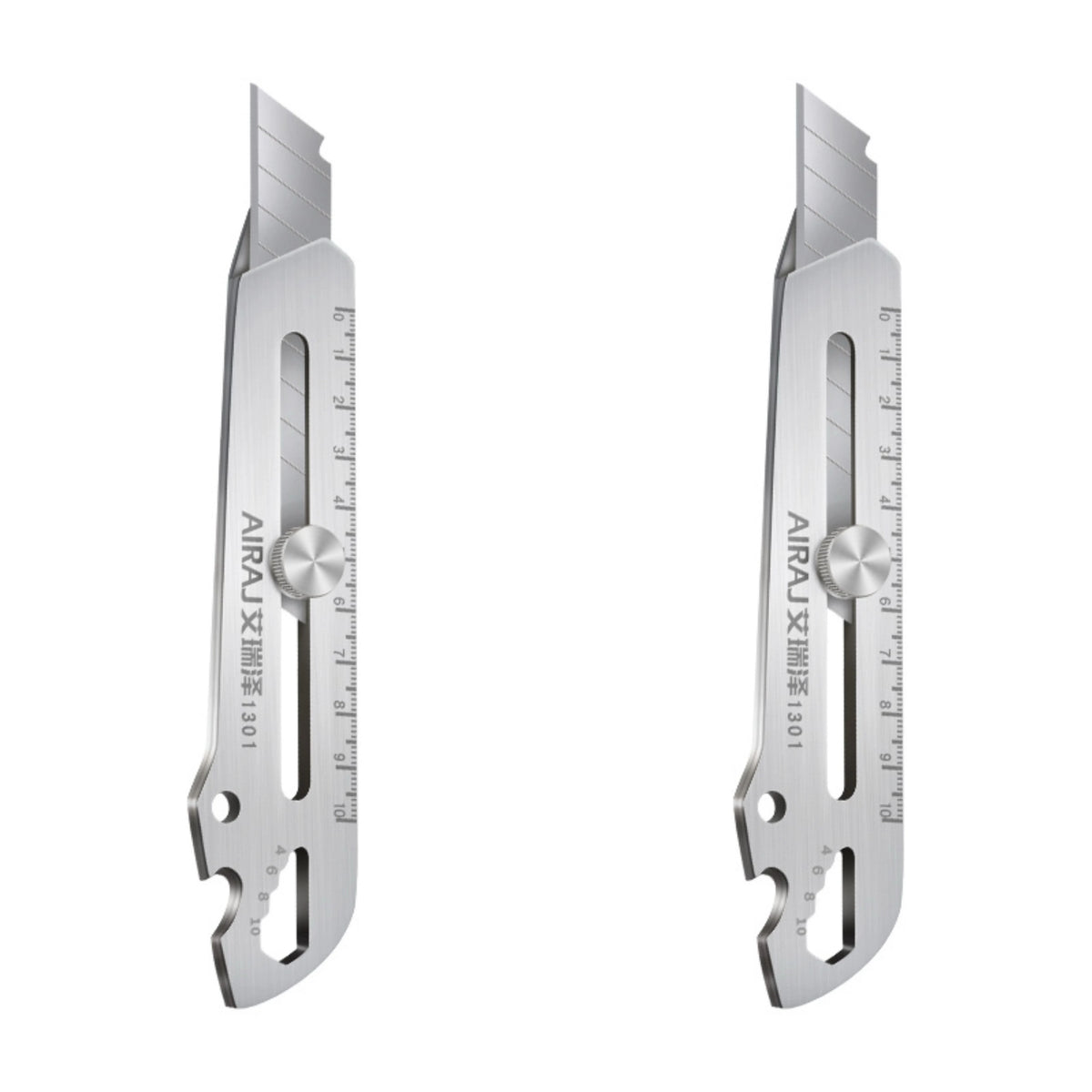Multifunctional Utility Knife 6 in 1 Stainless Steel Stationery All Purpose Cutter Bottle Tin Opener Waterproof Screw Ruler Tool