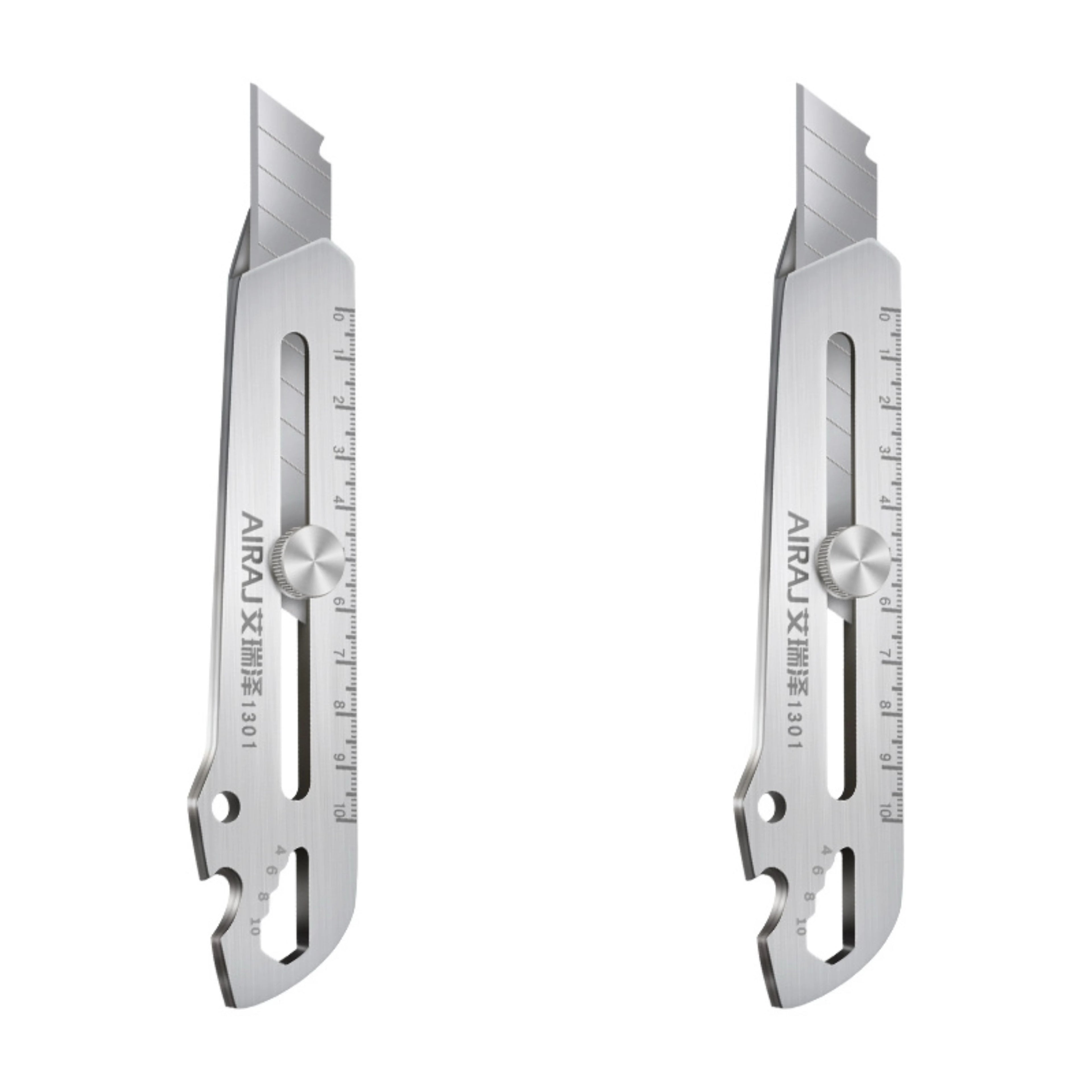 Multifunctional Utility Knife 6 in 1 Stainless Steel Stationery All Purpose Cutter Bottle Tin Opener Waterproof Screw Ruler Tool