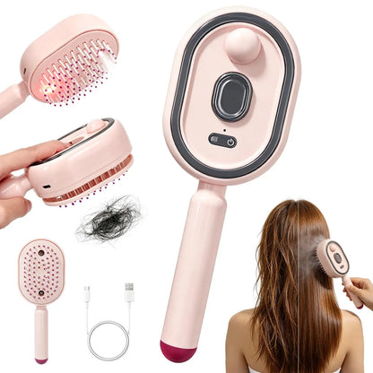 Electric Spray Hair Straightener Comb Electric Steaming Air Cushion Massage Hair Brush Rechargeable Detangling Steam Brush
