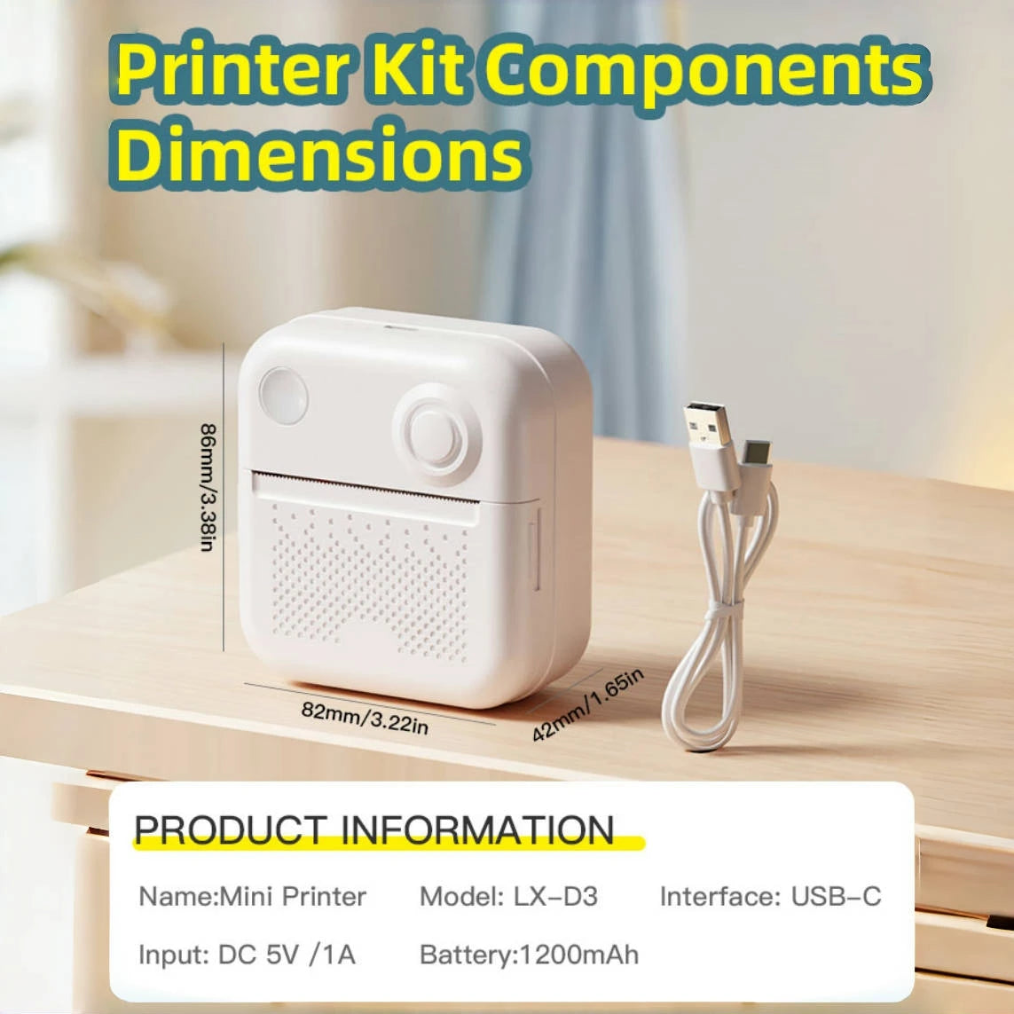 Dolewa D3 Portable Printer Thermal Paper Sticker maker