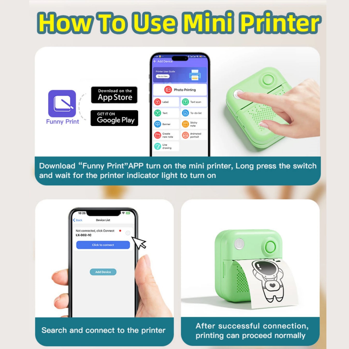 Dolewa D3 Portable Printer Thermal Paper Sticker maker