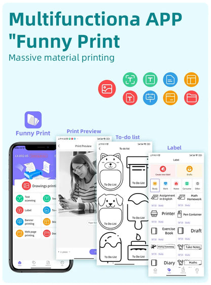 Dolewa D3 Portable Printer Thermal Paper Sticker maker